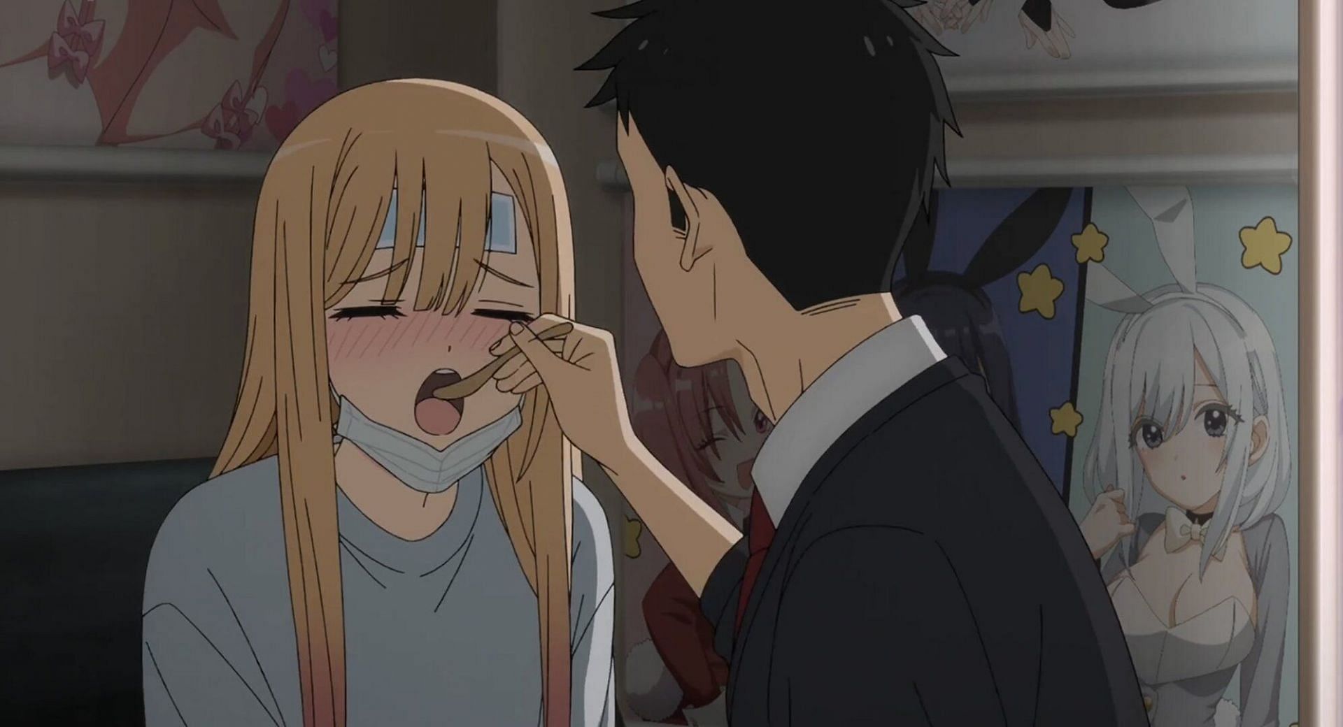 Gojo cares for a sick Marin (Image via CloverWorks)